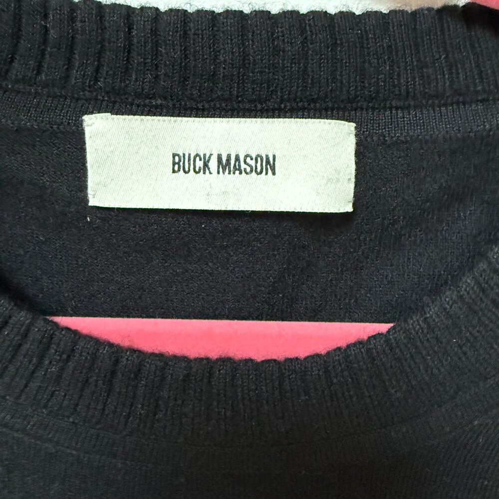 Buck Mason Men's Crewneck Cashmere Sweater, Black XL - Picture 2 of 5